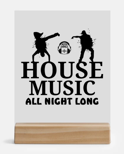 Metacrilato Cuadro Metacrilato House Music - All Night Long letras neg