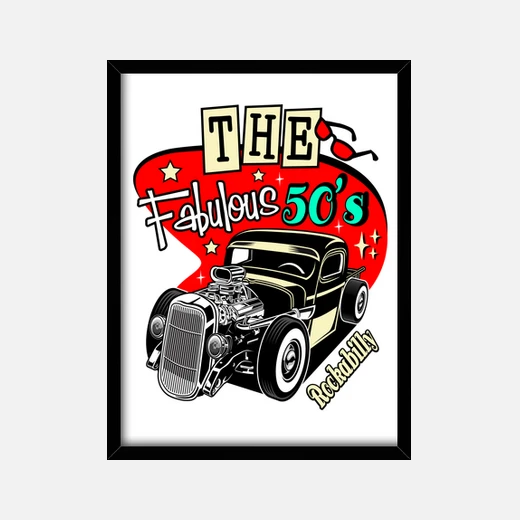 Cuadro rockabilly hot rod classic cars 50s old school hotrod 1950s ...