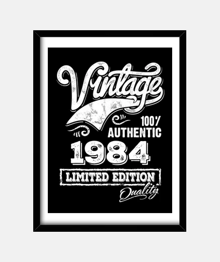 Cuadro Cuadro Vintage 1984 Idea Regalo Cumpleaños Limited Edition