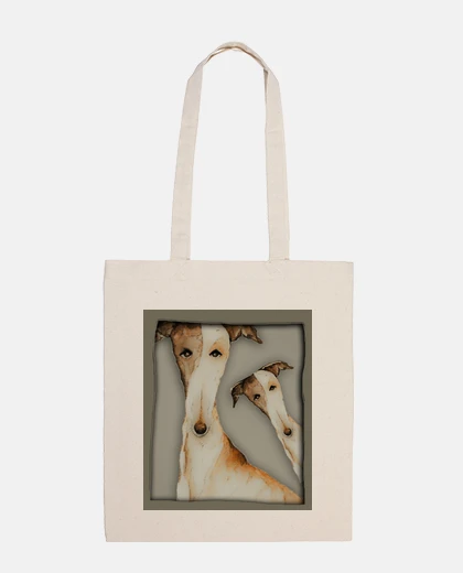 CuadroGalgos-Bolsa de tela