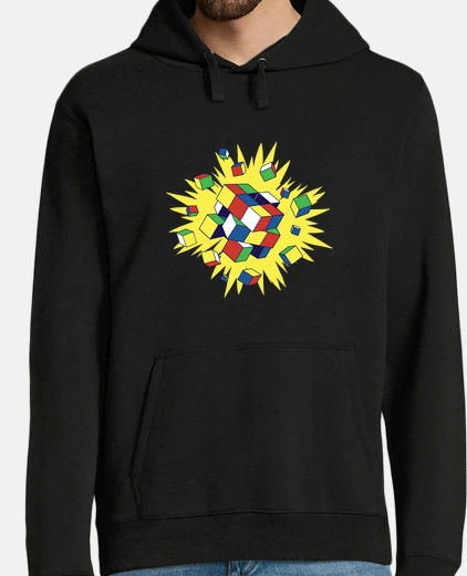 Sudadera cubo de rubic explotó artístico colorido, desafío,