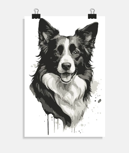 Poster cuccioli di cane border collie in vendita prezzo poster decorazione camera rifugio hotel