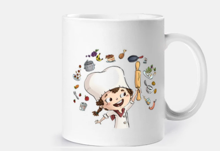 Tazza cucina la ragazza