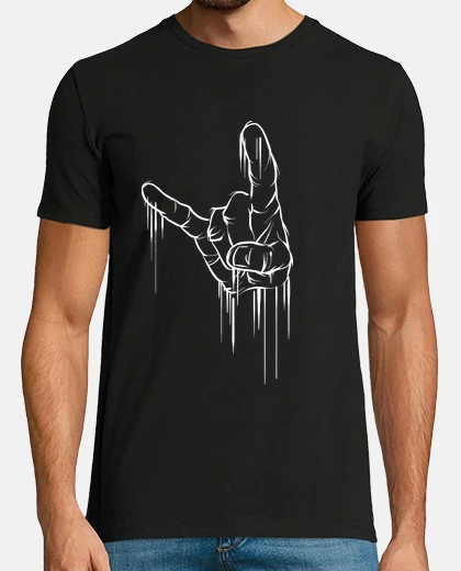 Camiseta cuernos de diablo goteo metal música ro