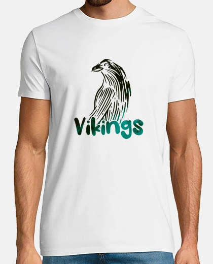 Camiseta cuervo logo vikingos