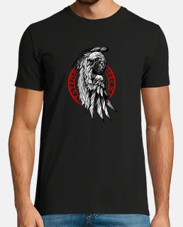 cuervo vikingo vegvisir rojo