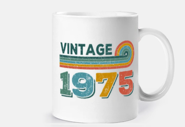 Taza cumpleaños 1975 - vintage 1975