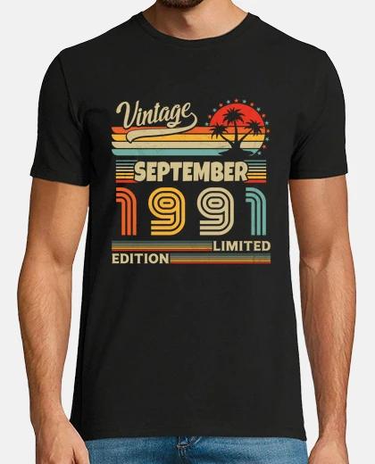 Tee-shirt Cumpleaños vintage de septiembre de 1991