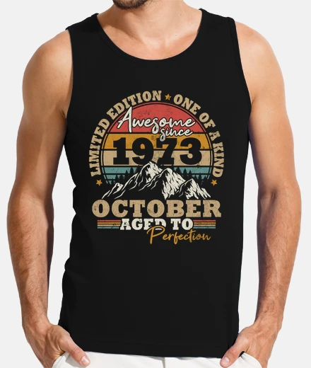 Camiseta cumpleaños vintage octubre de 1973