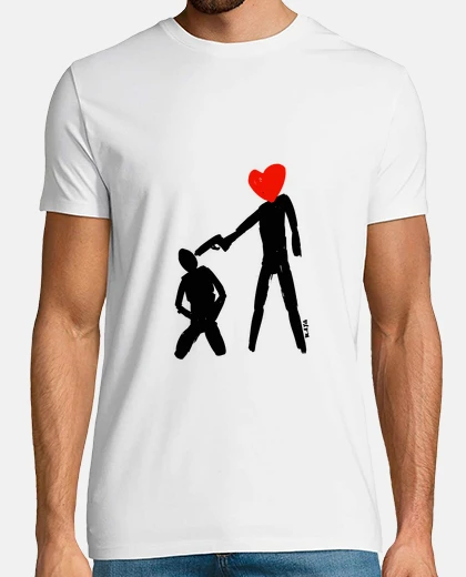 T-shirt cuore arrostito senza