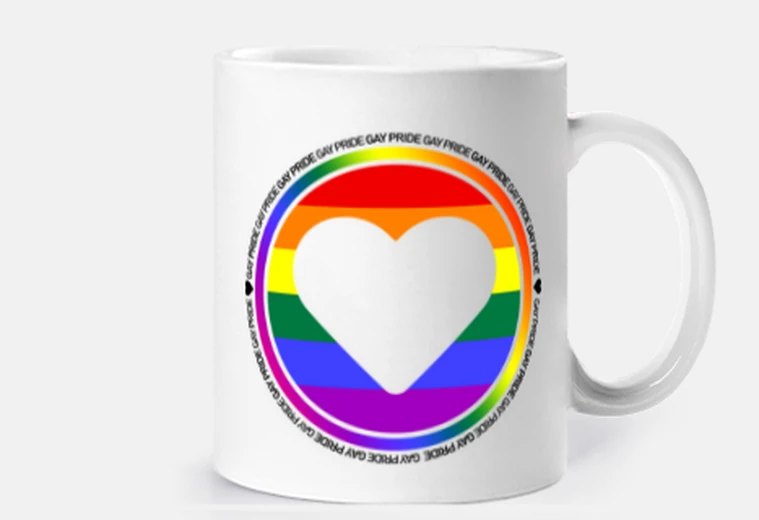 Tazza cuore circolare del gay pride