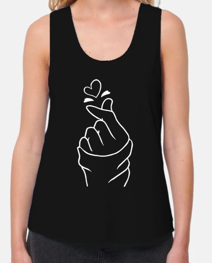 T-shirt cuore coreano dito amore kpop adolescen