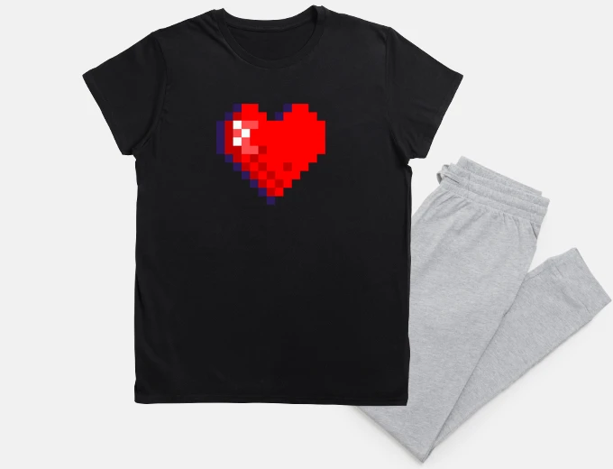 Pigiama cuore di pixel
