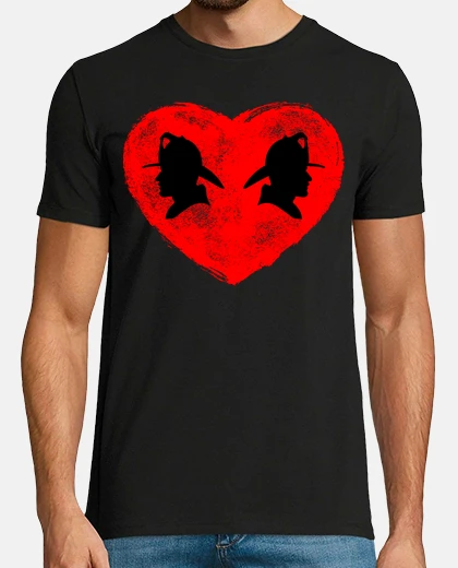 T-shirt cuore di vigile del fuoco