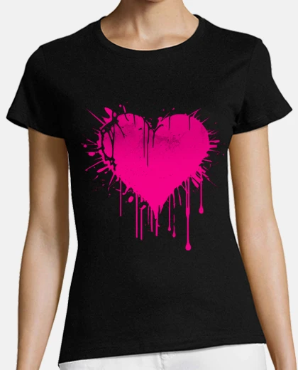 T-shirt cuore fluido che scorre li amore grunge