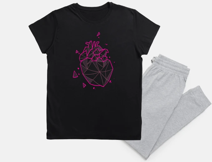 Pigiama cuore geometrico organico