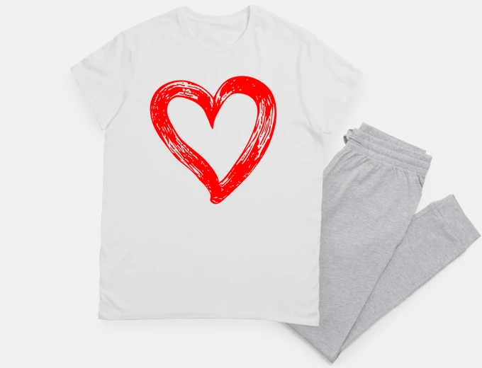 Pigiama cuore rosso 01