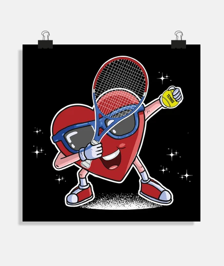 Poster Cuore Tennista San Valentino Tennis