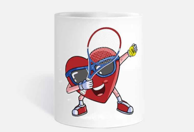 Tazza Cuore Tennista San Valentino Tennis