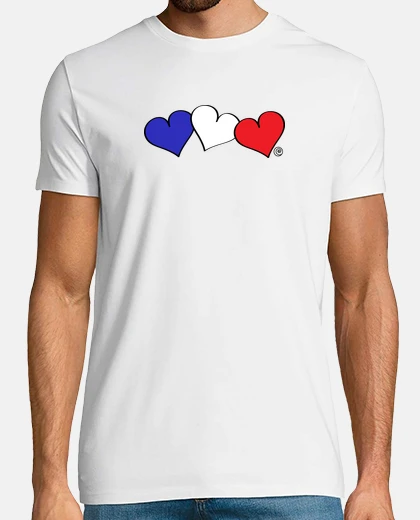 T-shirt cuori bandiera francese