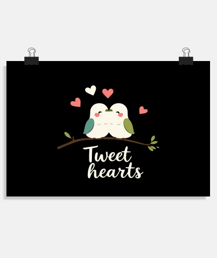 Poster cuori di tweet
