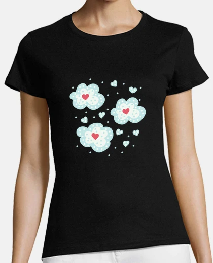 T-shirt cuori invernali e nuvole di neve