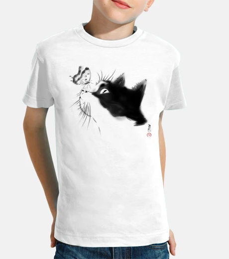 Kids curious cat