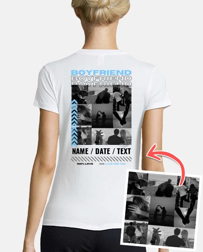 T-shirt customizable photo boyfriend t shirt