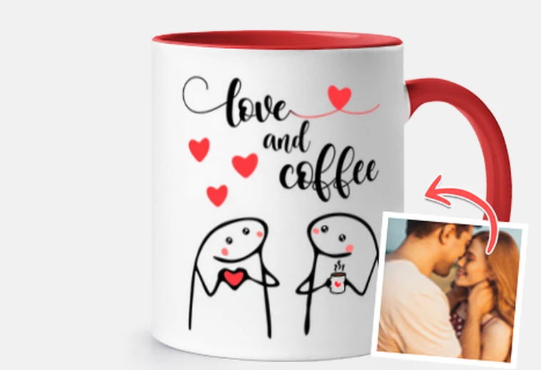 Cup customizable photo love and coffee mug