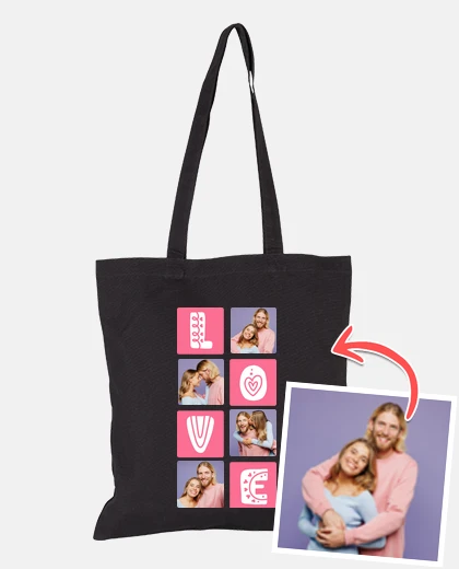 Bag customizable photo love bag