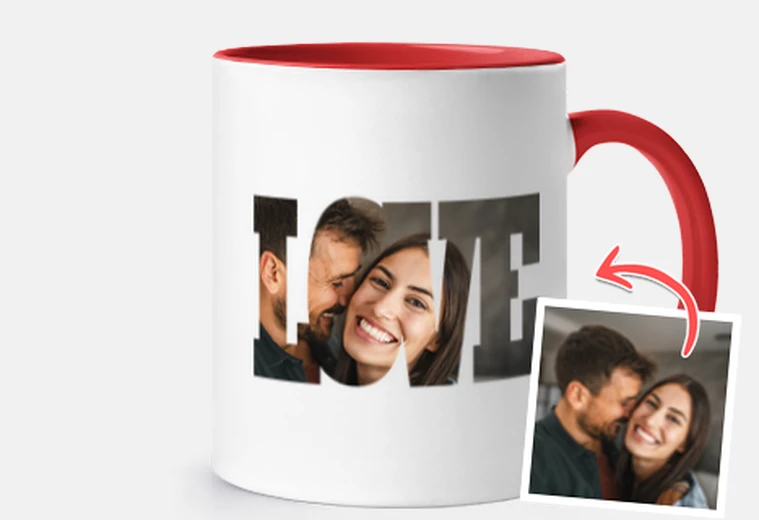 Cup customizable photo love mug
