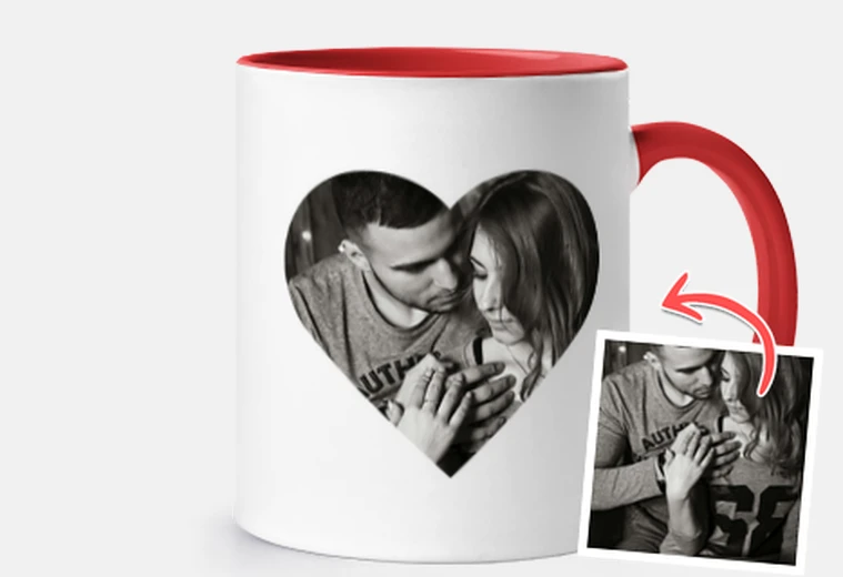 Cup customizable valentine&#39;s day mug with photo