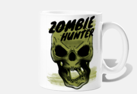 customizable zombie hunter skull cup coffee tea milk