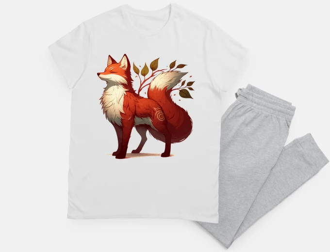 Pajama Cute adorable fox spirit in autumn colo
