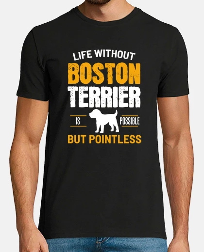 T-shirt Cute Boston Terrier Whelp I Love Dogs Hipster Pet