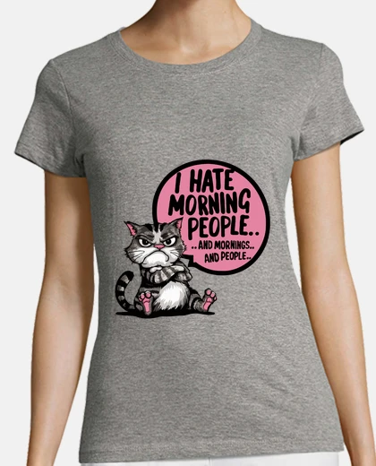 T-shirt cute cat bad temper humor