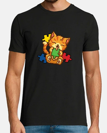 T-shirt Cute Cat Puzzle Autism Awareness Month