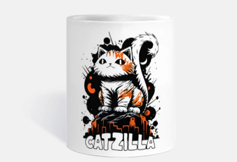 Cup cute catzilla godzilla cat