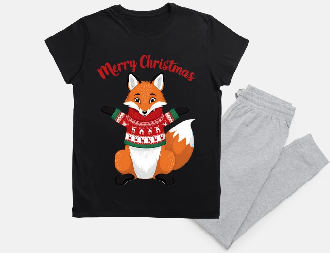 Pajama cute christmas fox
