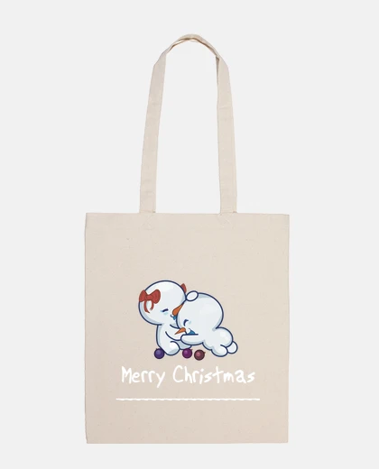 Bag cute couple of snowman