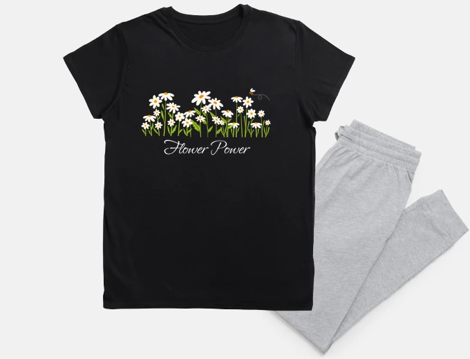 Pajama Cute Daisy and Bumble Bee Flower Power