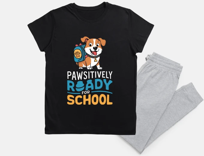 Pyjama Cute Dog Ready for back to school