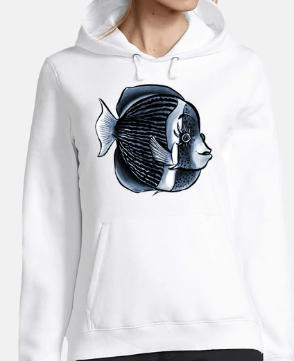 Hoodie cute fish eyelashes tropical angelfish