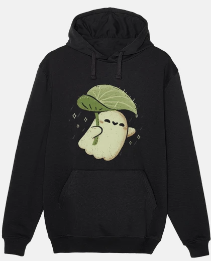 Hoodie Cute Ghost with Leaf Umbrella