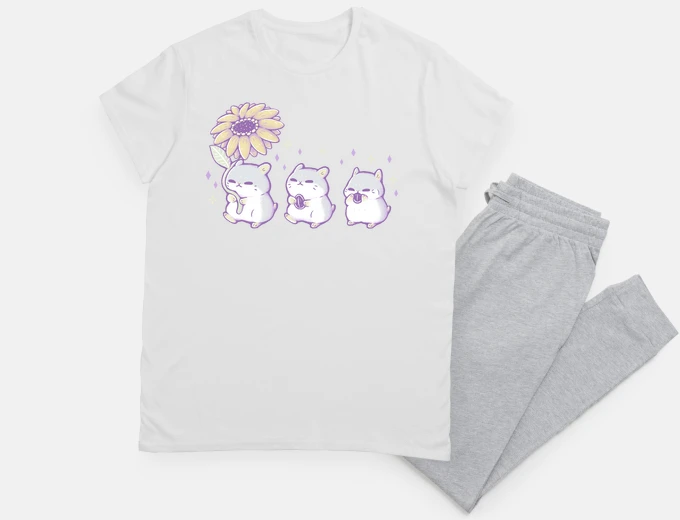 Pajama Cute Hamsters whit Sunflower