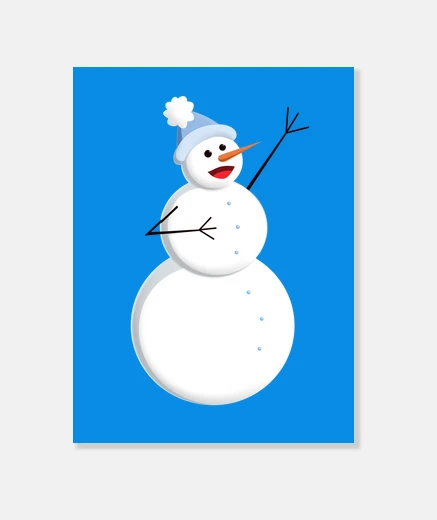 Wall Cute Happy Singing Snowman