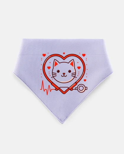 Mascotas cute kawaii cat with anime style and blood rate, necklace
