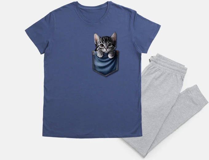 Pajama Cute Kitten in Pocket pyjama