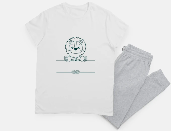 Pajama cute lion to personalize with name