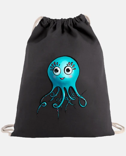 Bag cute octopus happy blue sea creature